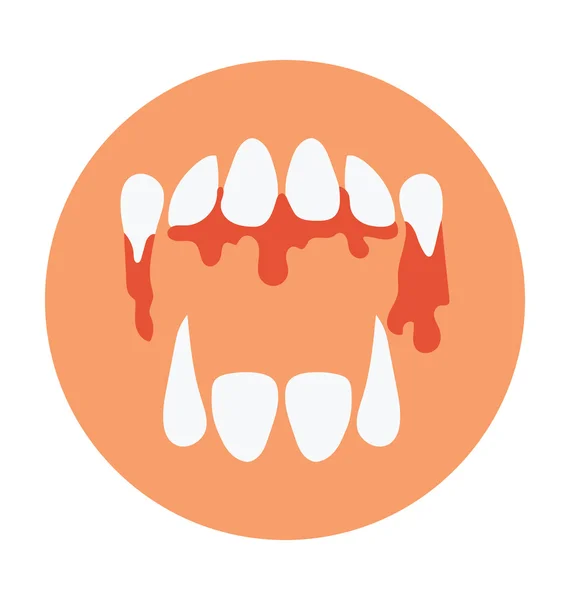 Demon Mouth Colored Vector Icon — Stock Vector