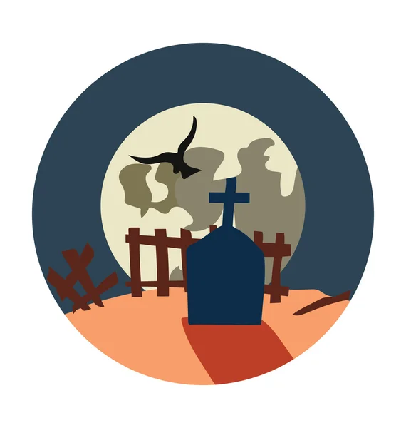 Cementerio icono vectorial de color — Vector de stock