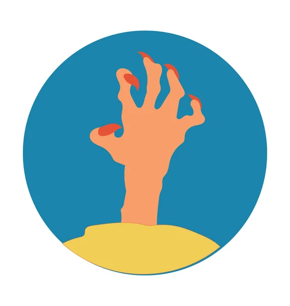 Zombie Hand gekleurde Vector Icon — Stockvector