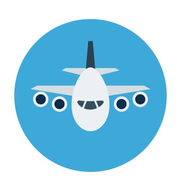 Uçak renkli vektör simgesi