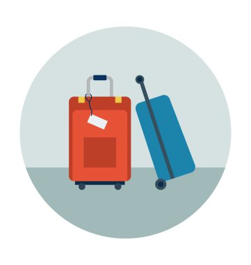 Seyahat çanta renkli vektör simgesi