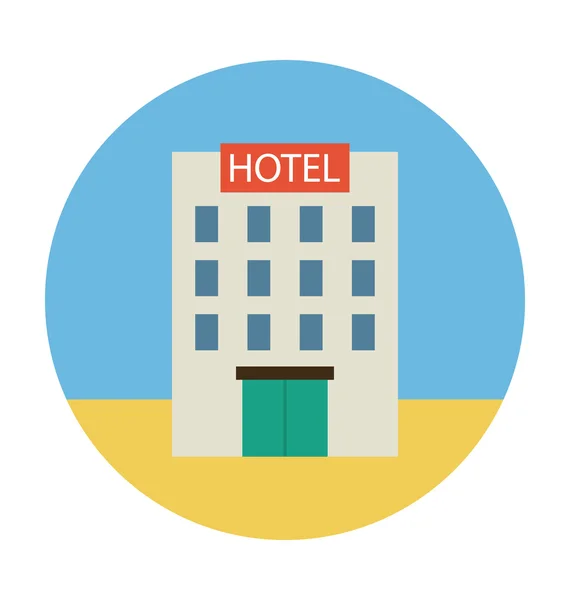 Hotel Colored Vector Icon — Stock Vector