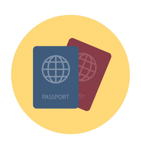 Passaporte colorido vetor ícone — Vetor de Stock