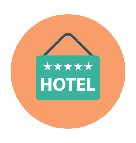 Hotel Signboard Colored Vector Icon — Stock Vector