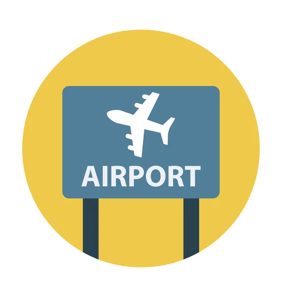 Icono de vector coloreado del letrero del aeropuerto — Archivo Imágenes Vectoriales