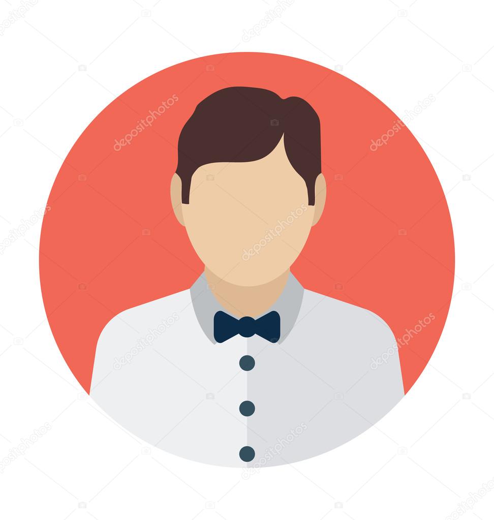 Waiter Colored Vector Icon