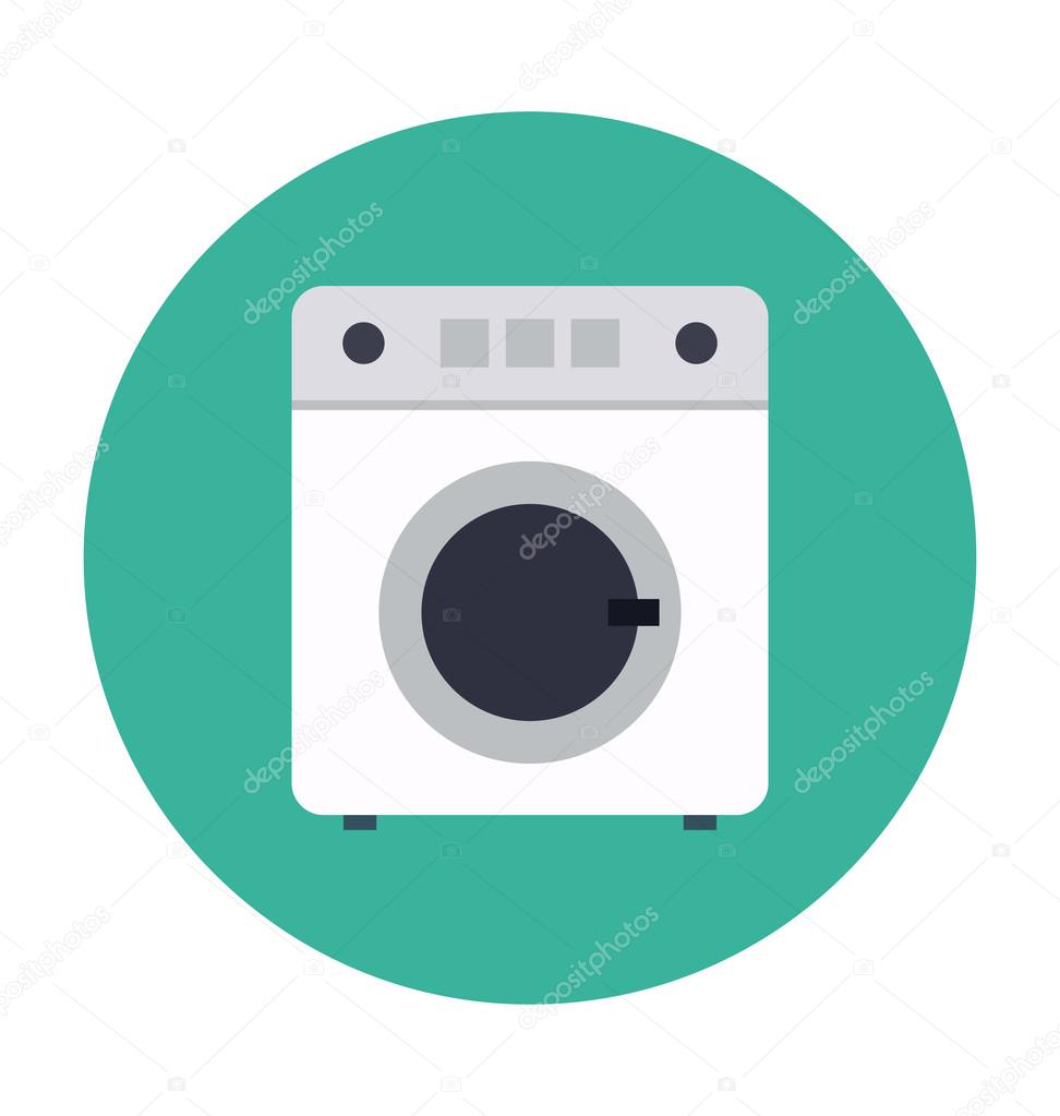 Washing Machine Colored Vector Icon