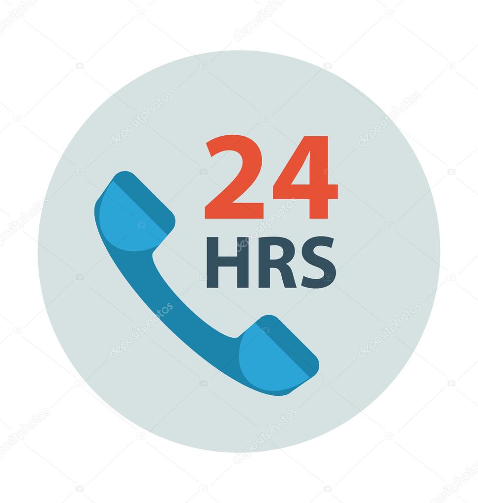 Twenty Four Hours Colored Vector Icon