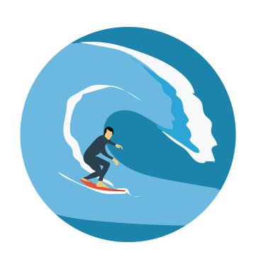 Su kayağı renkli vektör simgesi