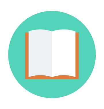 Açık kitap renkli vektör simgesi