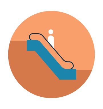 Yürüyen merdiven renkli vektör simgesi