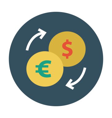Döviz Alım Satım renkli vektör simgesi