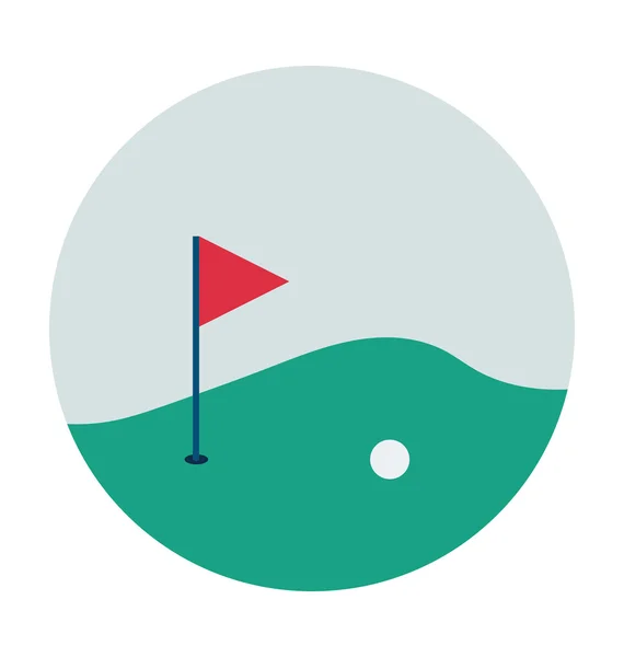 Campo de golf coloreado Vector icono — Vector de stock