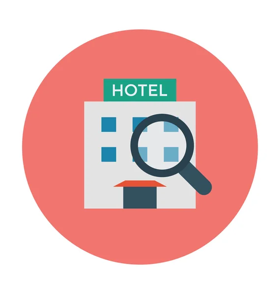 Hotel du söker färgad vektor Icon — Stock vektor