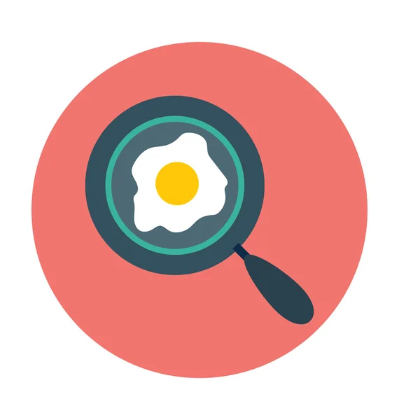 Fried Egg Colored Vector Icon — Stock Vector