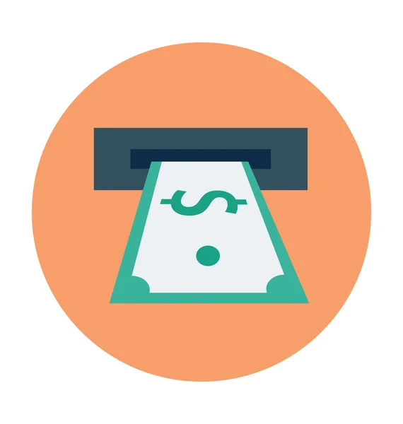 Contant geld terugtrekking gekleurde Vector Icon — Stockvector