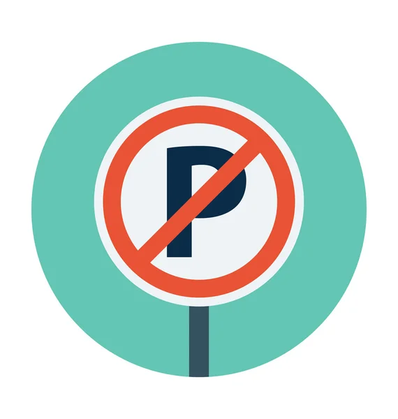 Geen Parking gekleurde Vector pictogram — Stockvector