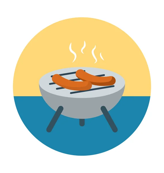 Barbecue gekleurde Vector Icon — Stockvector
