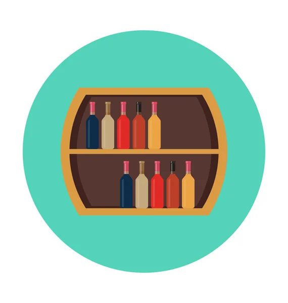 Rack de vinho colorido vetor ícone —  Vetores de Stock