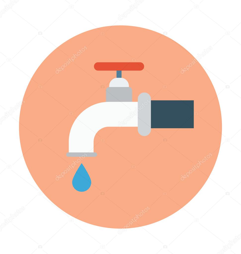 Water Tap Colored Vector Icon
