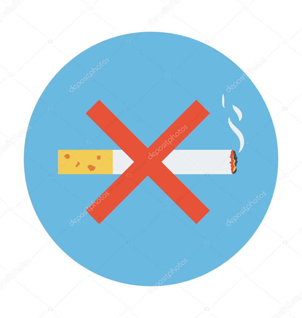 No Smoking Colored Vector Icon