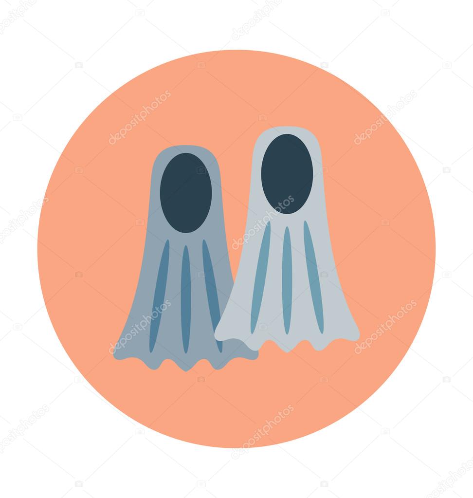 Diving Fins Colored Vector Icon