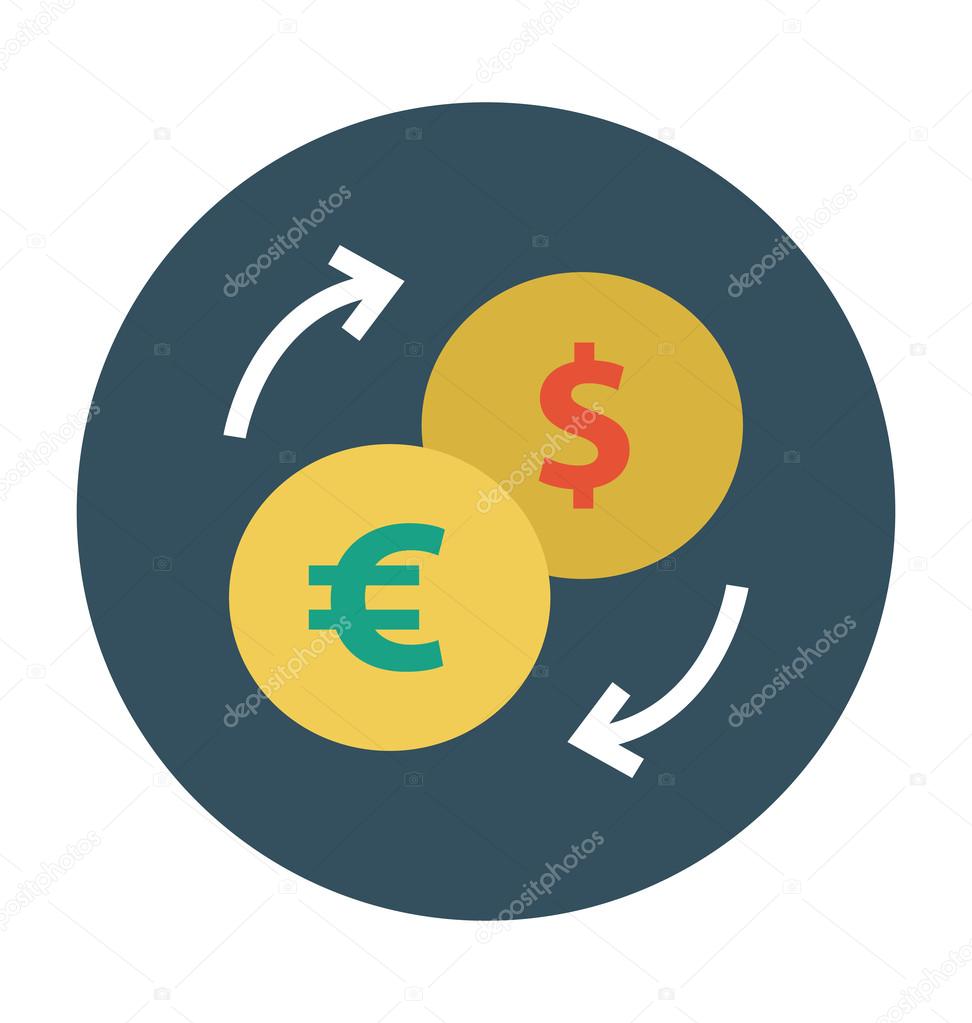 Currency Exchange Colored Vector Icon