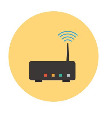 WiFi yönlendirici vektör çizim renkli