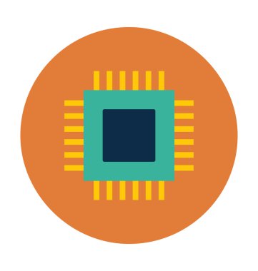 CPU işlemci vektör çizim renkli