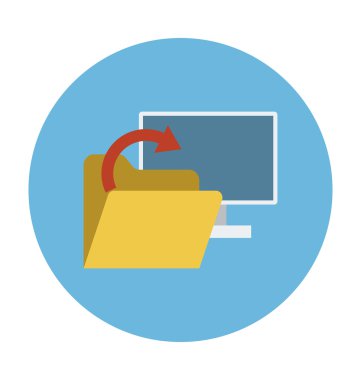 Bilgisayar klasörünü vektör çizim renkli