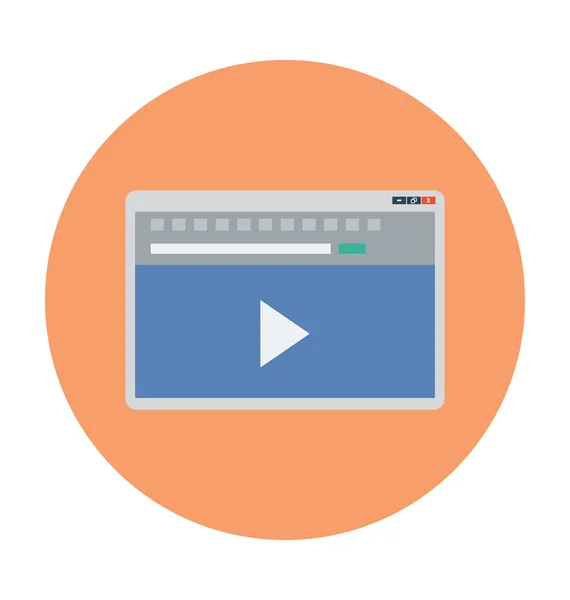 Reproductor de vídeo ilustración vectorial coloreada — Archivo Imágenes Vectoriales