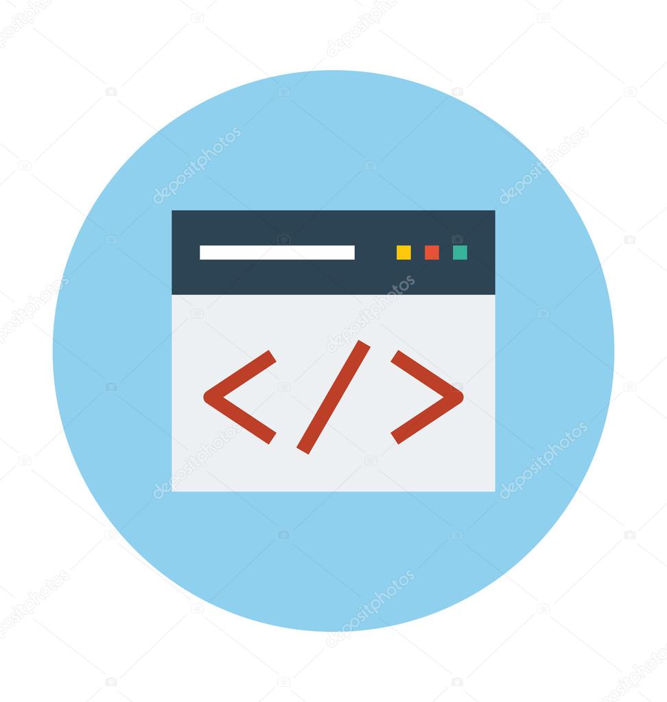 HTML Coding Colored Vector Illustration