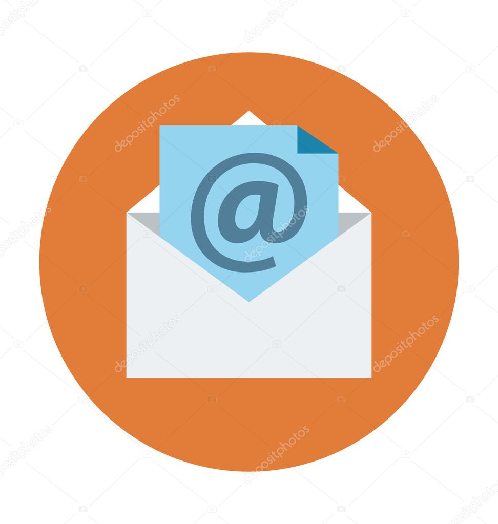 Open Email Colored Vector Illustration