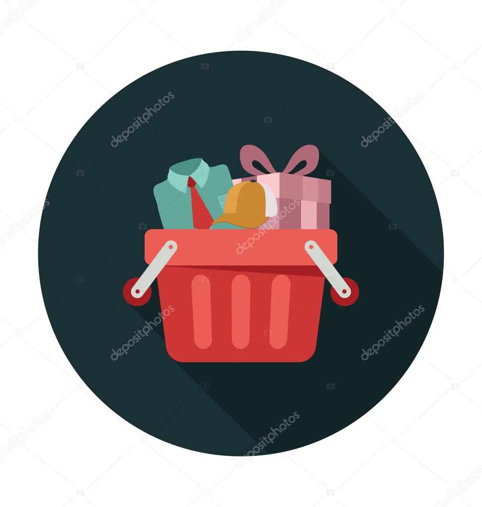 Shopping Basket Colored Vector Illustration