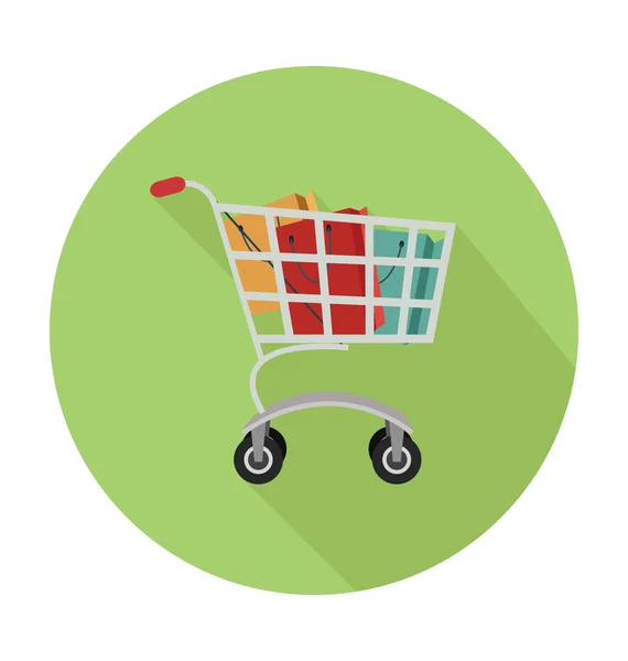 Carrinho de Compras Colored Vector Illustration —  Vetores de Stock