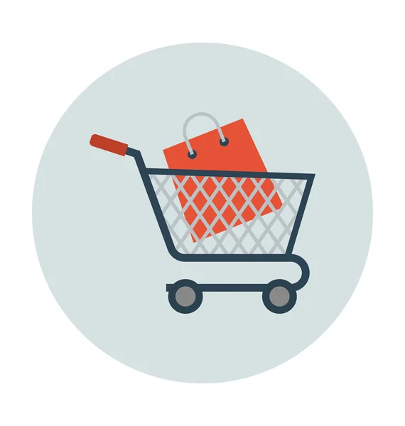 Carrito de compras Ilustración vectorial coloreada — Archivo Imágenes Vectoriales