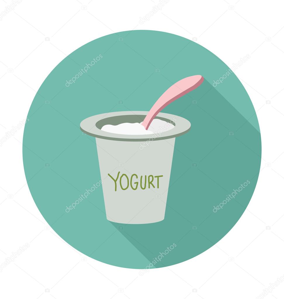 Yogurt Cup Colored Vector Illustration