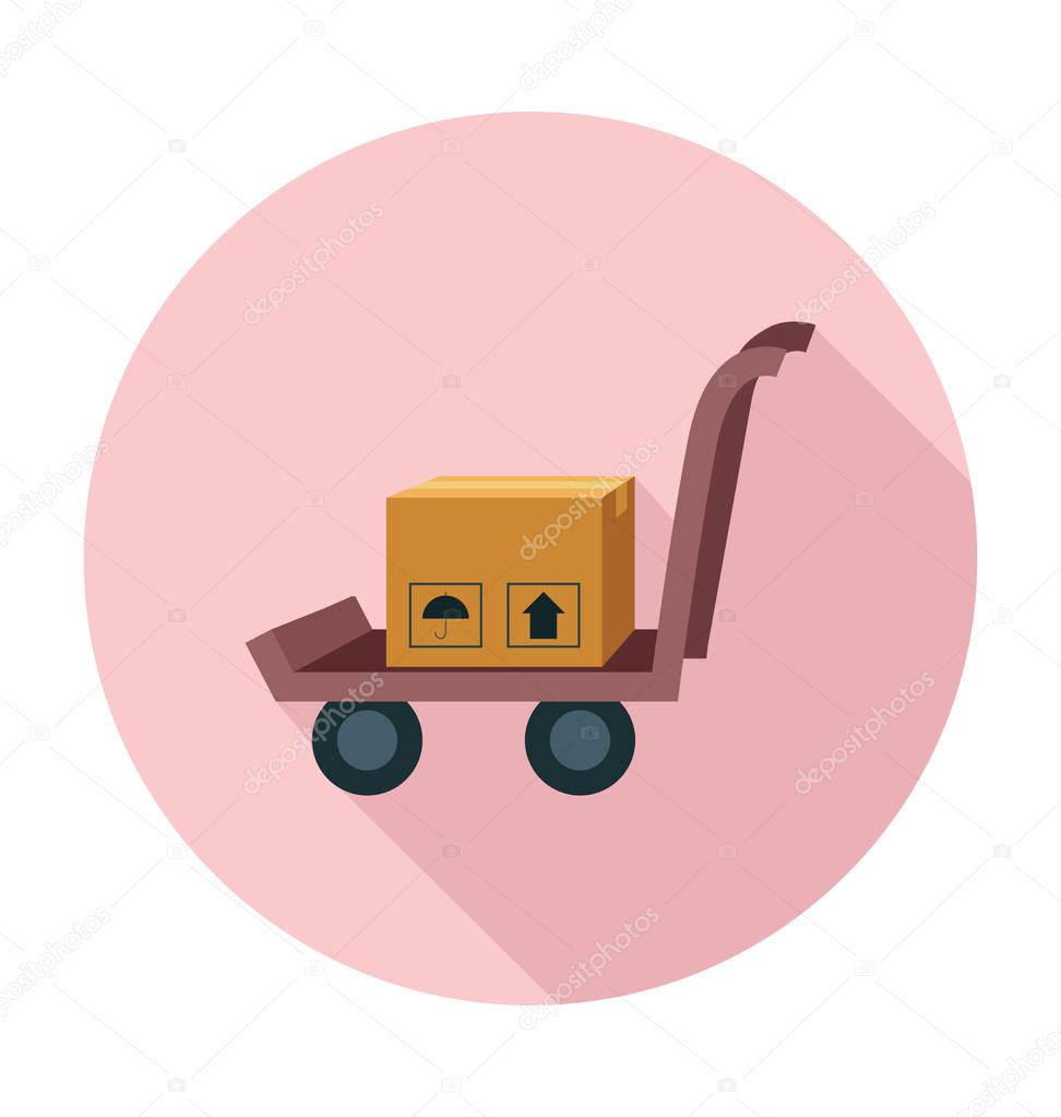 Luggage Trolley Colored Vector Illustration