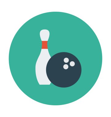 Bowling renkli vektör simgesi