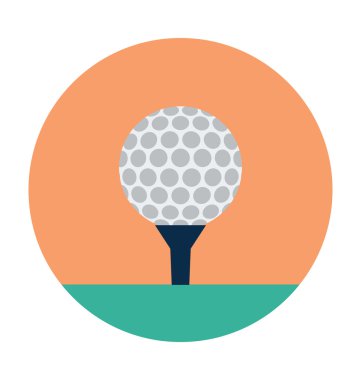 Golf topu renkli vektör simgesi