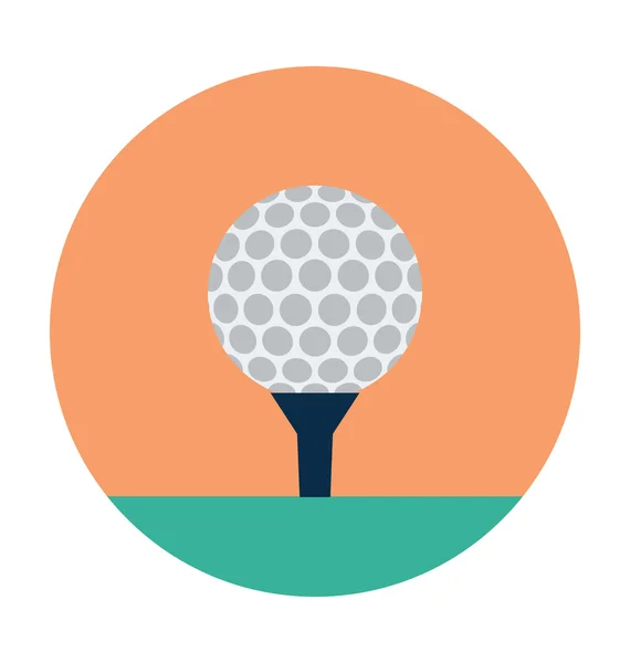 Vector de color de pelota de golf icono — Vector de stock