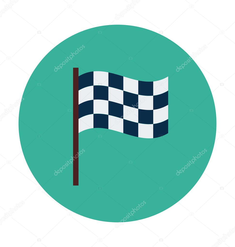 Sports Flag Colored Vector Icon