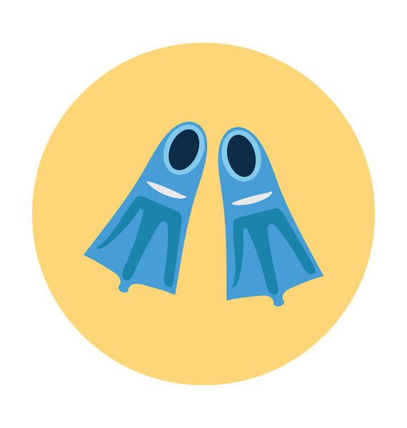 Diving Fins Colored Vector Icon