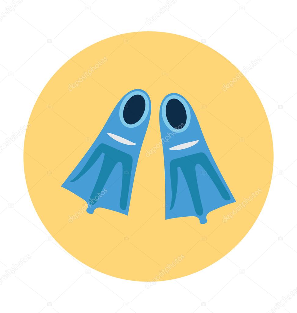 Diving Fins Colored Vector Icon