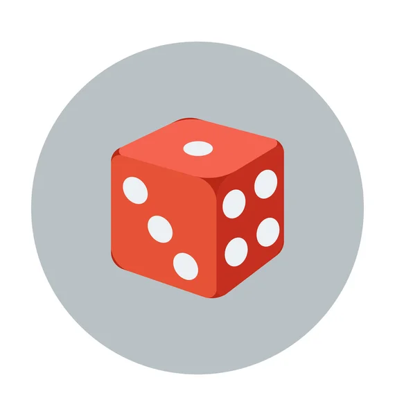 Dice Colored Vector Icon — Stock Vector