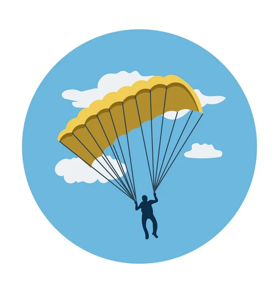 Parachute Colored Vector Icon — Stock Vector