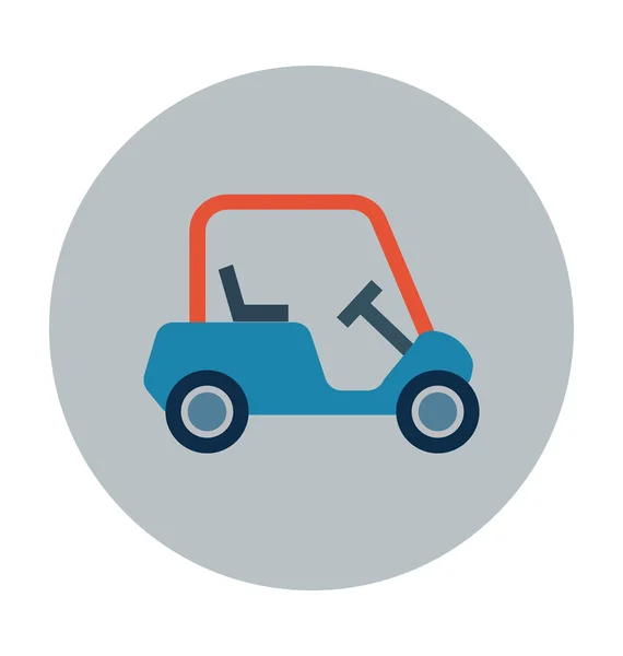 Carrinho de golfe colorido vetor ícone —  Vetores de Stock