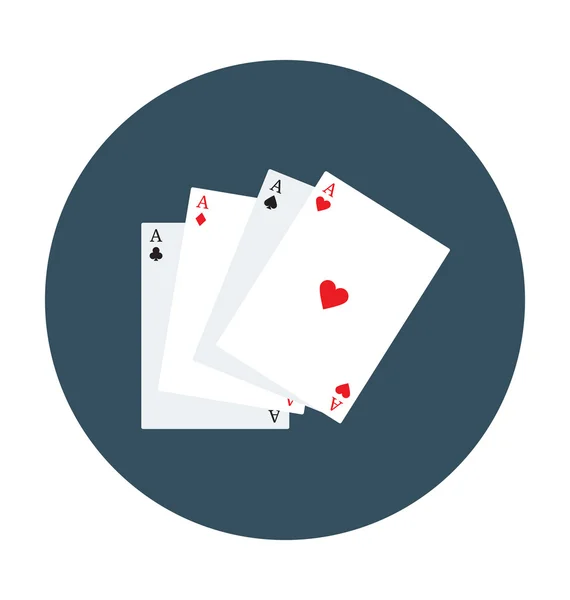 Jogando cartas colorido ícone do vetor — Vetor de Stock