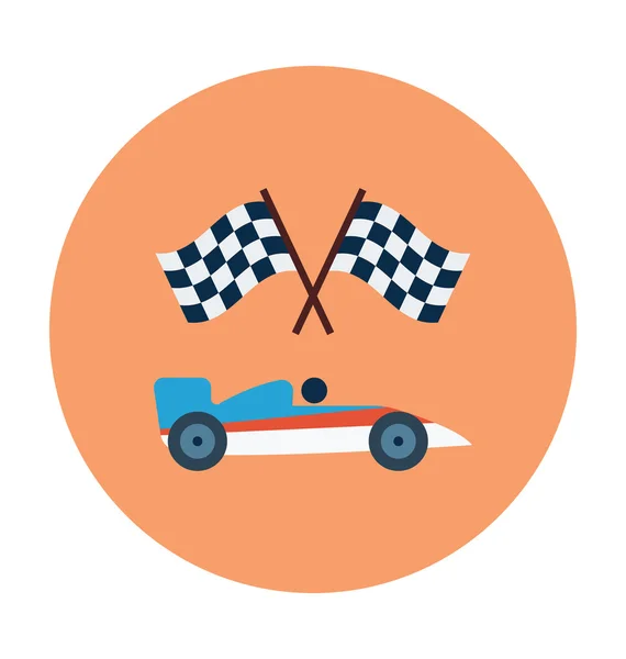 Car Racing Colored Vector Icon — Stock Vector
