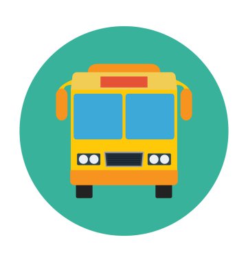 Tur otobüs renkli vektör simgesi